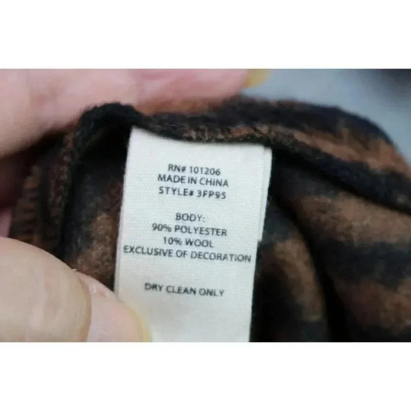 Soft Surroundings Chamonix Duster Black Brown Chevron-PXS-Wool Blend-New w/Tags - Picture 9 of 10